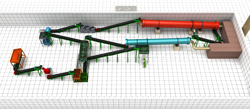 Compost fertilizer production line with chicken waste disposal equipment