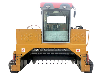 Crawler type compost turner for goat manure production